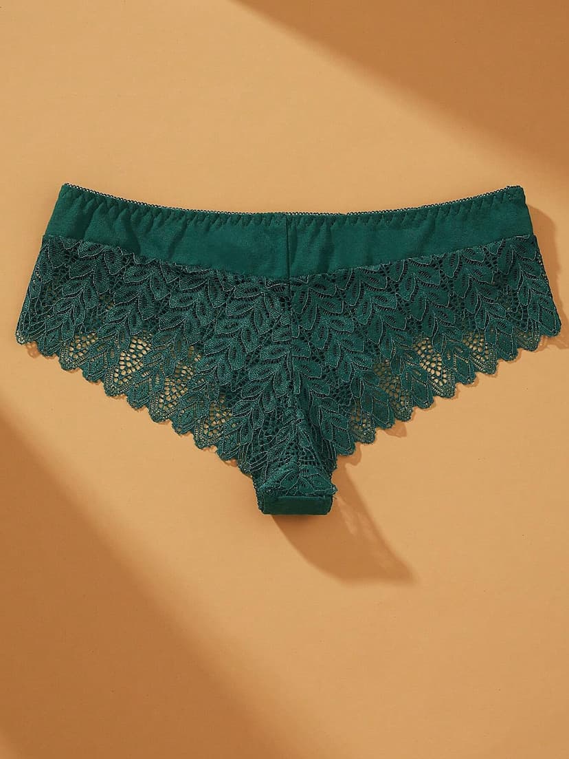 VKME 4 pièces/set Sous-vêtements pour femmes en dentelle et patchwork, Culottes confortables