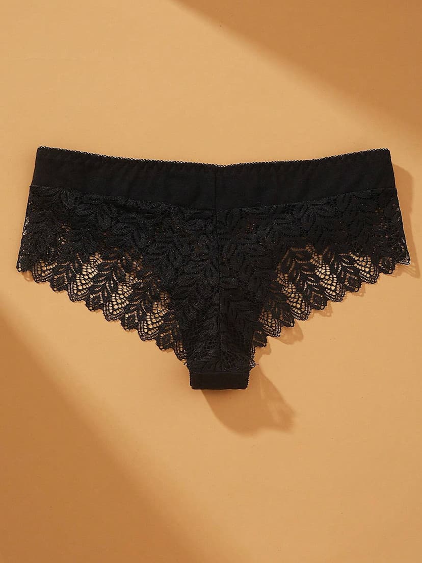 VKME 4 pièces/set Sous-vêtements pour femmes en dentelle et patchwork, Culottes confortables